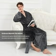 thumbnail image 5 of Mens Robe, PUTUO Robes for Men, Cozy Warm Soft Fluffy Fleece Bathrobe, Fuzzy Luxury Spa Dressing Gown for Men Gifts with Pockets, 5 of 8