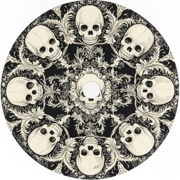Slccxzc Skull Print Tree Skirt Halloween Xmas Tree Mat Decor