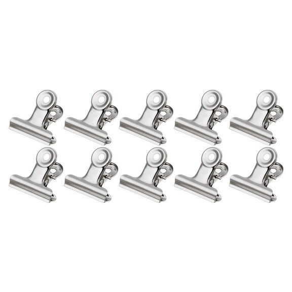Tizuqe 10Pcs Metal Bulldog Grip Clip Food Sealer Bag Clamp Paper Document Ticket Binder