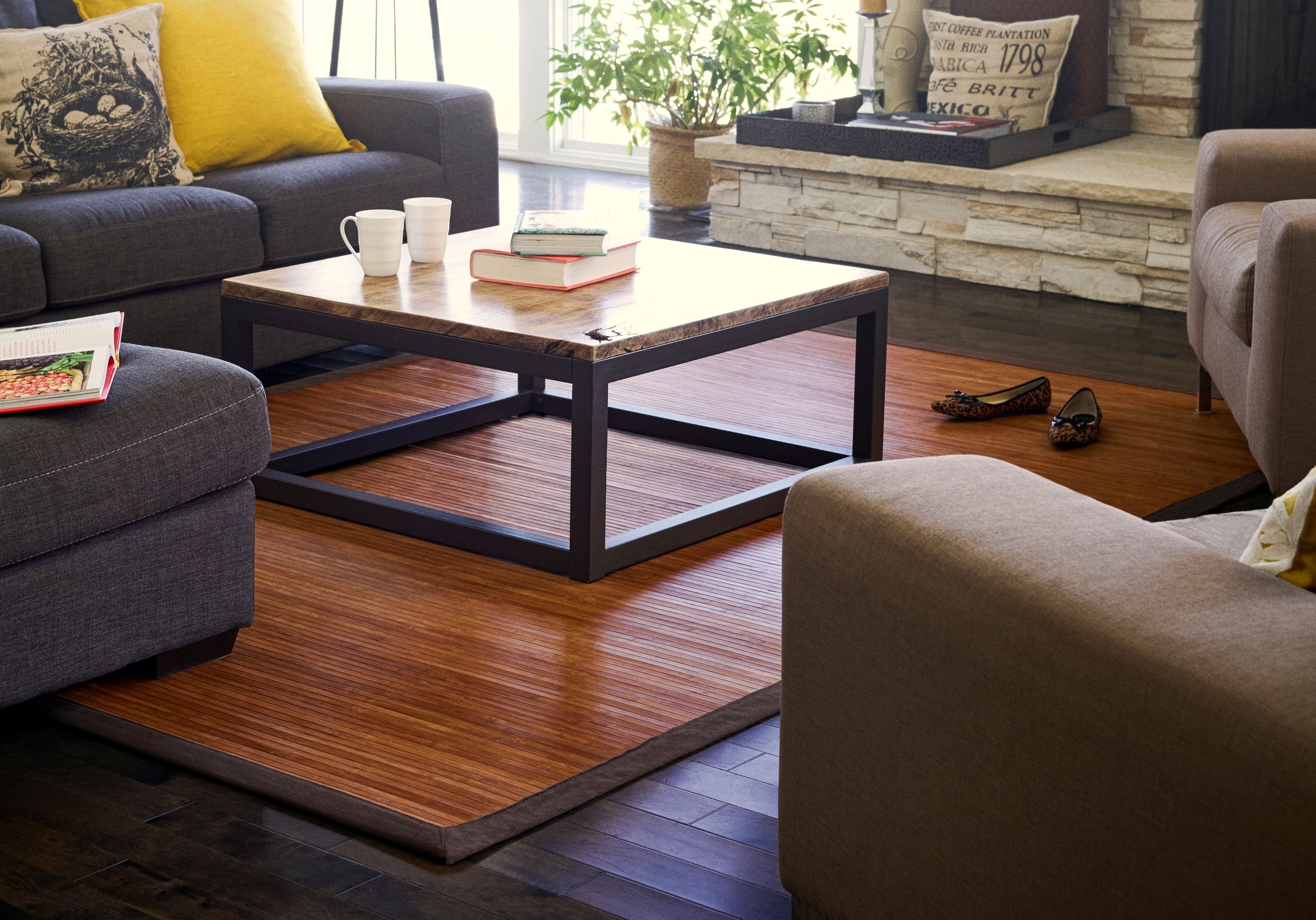 Contemporary Chocolate Bamboo Rug 6'x9'