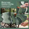 thumbnail image 5 of Round Outdoor Tablecloth with Umbrella Hole and Zipper, Green Ombre Tablecloth with Elastic Waterproof, Abstract Art Moire Ocean Waves Patio Table Covers for 55" - 60" Picnic Pool Tables, 5 of 9