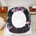 thumbnail image 5 of Homewish Gothic Skull Skeleton Queen Sheet Sets,Happy Valentine'S Day Flat Sheet,Pink Moth Flower Queen Fitted Sheet For Teens,Super Cozy Room Decor,4 Pieces, 5 of 7