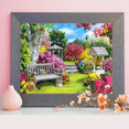 thumbnail image 2 of Kits de pintura de diamante 5D MACHAO mosaico de diamantes de paisaje jardín completo 12X16 pulgadas, 2 of 5