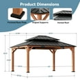 thumbnail image 2 of Modern Shade 12' x16' Cedar Wood Framed Gazebo Wind Resistant Hardtop with Lighting Hook for Outdoor, 2 of 9