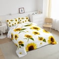 thumbnail image 3 of Castle Fairy Yellow Sunflowers Full Size Comforter Sets 3-Piece for Boys Girls,Chic Floral Vintage Aesthetic Bedding Comforter Set,Rustic Farmhouse Flowers Lightweight Bedding Sets, 3 of 8