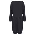 thumbnail image 5 of CHOK Cyber&Monday Deals Robes pour Femmes 2023 Manches Évasées Tunique Fluide Smockée en Coton Lin Robes Manches 3/4 Col Rond Solide Été Mini Robe Formelle Café TTTTG Liquidation un, 5 of 5