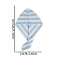 thumbnail image 3 of Leodye 1PCS Striped Fleece Hair Drying Towel, Thick High Absorbent Texture, Quick Dry Hair Wrap for Women Shower Daily Use -25.6×9.8×0.79in, 3 of 6