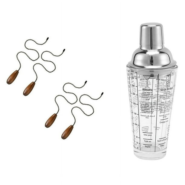 Botella de 400 ml, mezcladora, coctelera, vibrador, barra, herramienta con 4 piezas, ventilador de techo, cadena de extensión de madera, cadena de tracción