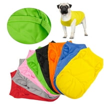 Visland Dog Vest Solid Color Round Neck Elastic Cotton T-shirt Summer Pet Clothes Puppy Costume