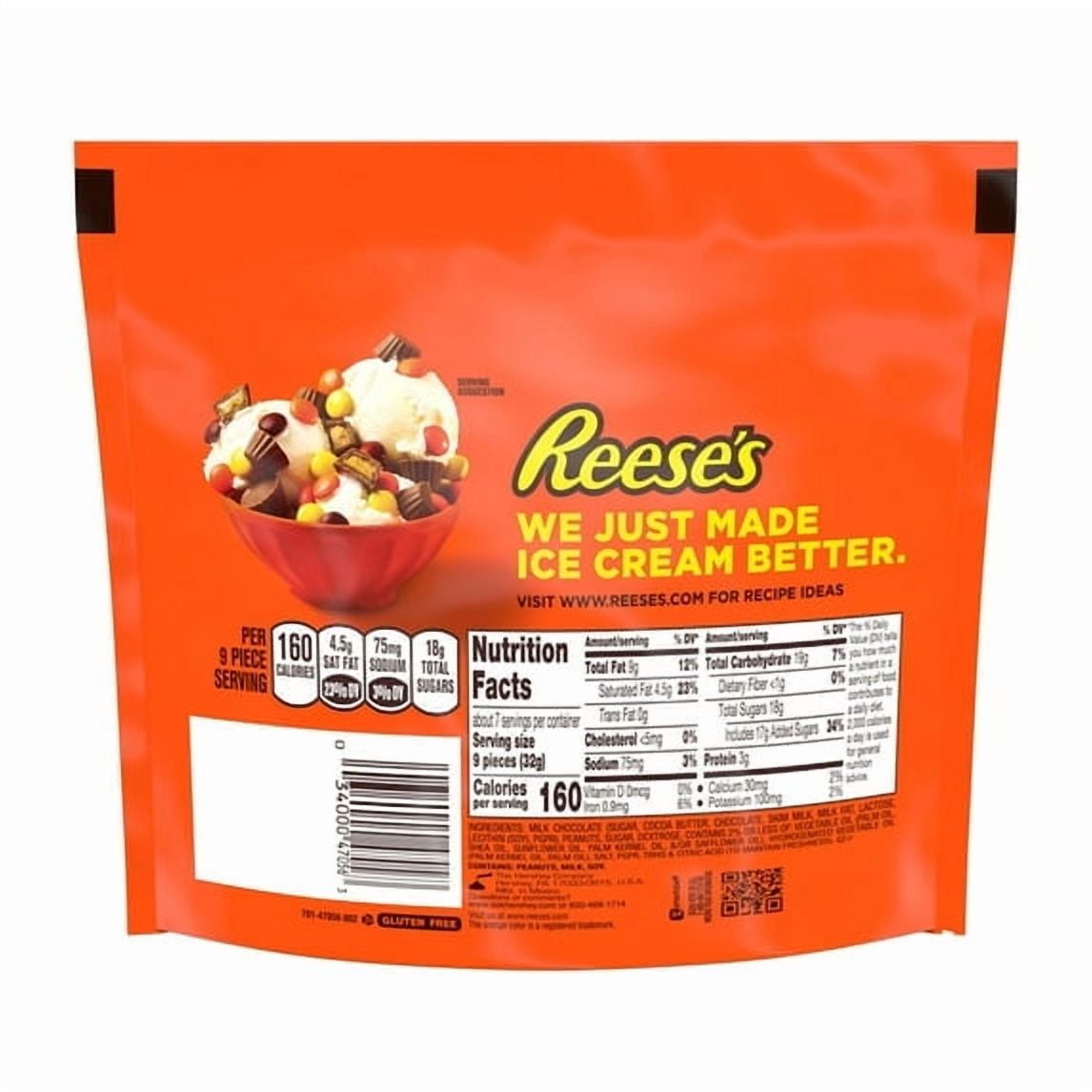 Reese's Minis Milk Chocolate Unwrapped  7.6 oz Peanut Butter Cups Candy, With Olive Green Bowl By ValueNest