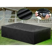 ESSORT Patio Cover, Large Outdoor Sectional Furniture Cover, Covers for 8-12 Table Chair Seat Lounge Porch Sofa Waterproof Dust-Proof Protective for Garden Loveseat, 124x63x29