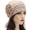 Bead Flower Beige, variant on Women Turban Beanie Hat with Flower Chemo Headwear Elastic Head Wrap Cap