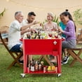 thumbnail image 3 of Costway 80-quart Cooler Beer Cart Outdoor Entertaining Rolling Party Steel Bar Bistro, 3 of 10