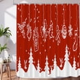 thumbnail image 1 of Merry Christmas Decor Shower Curtain Set,White Fir Tree with Holidays Objects in Red Polyester Shower Curtain for Shower Stall Bathroom Waterproof with 12 Hooks 72x72 Inch, 1 of 6