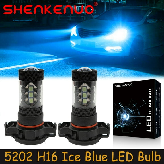 SHENKENUO For Chevy Tahoe 2007 2008 2009-2015 - LED Fog Light Driving Bulbs Lamp,H16 5202,8000K Ice Blue,Pack of 2,C01