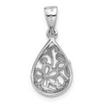 thumbnail image 3 of Auriga Fine Jewelry 925 Sterling Silver Rhod-Plated Half Dome Teardrop Filigree Pendant for Women (L - 23.7mm, W - 11mm), 3 of 6