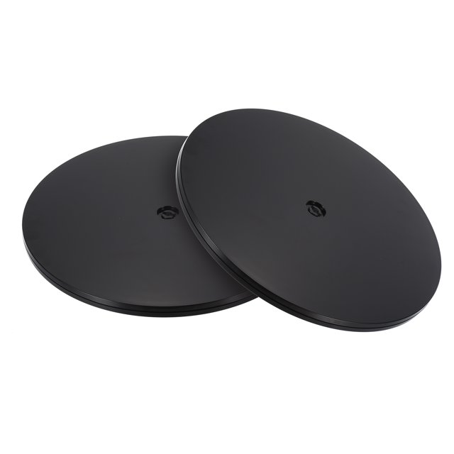 Unique Bargains 12Inch Lazy Susan Turntable Acrylic Ball Bearing Rotating Tray for Spice Rack Table Cake Kitchen Pack of 2(Black)