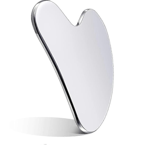 Stainless Steel Gua Sha Facial Tools Guasha for Face Metal Gua Sha Tighten Skin Massage Guasha Beauty Tool for Body Eyes Neck Massager with Travel Pou