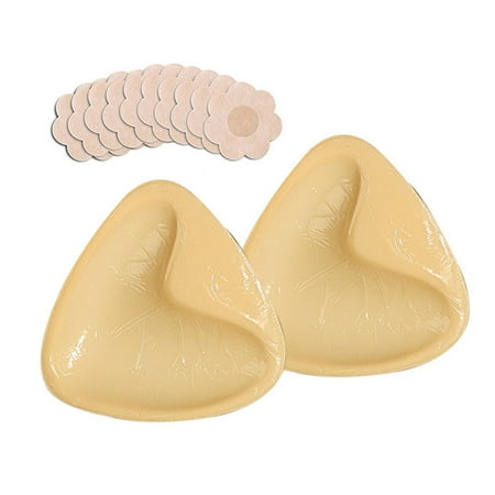 Kitem Double Sided Sticky Bra Inserts Reusable Push Up Self Adhesive Bra Pads Invisible Lift Bra Insert for Bikini Swimsuit Sports Strapless Bra (Skin M)