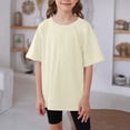 thumbnail image 5 of GiLiling Toddler T Shirts Cotton Summer Basic T Shirts Boys Girls Tee Undershirt Short Sleeve Crew Neck Shirt (Beige, 13-14 Years), 5 of 8