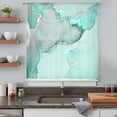 thumbnail image 5 of Aqua Marble Sheer Curtains 45 Inches Long, Modern Abstract Waves Silvery Farmhouse Light Filering Curtains, Breathable Simi Curtain Privacy Drapes for Kitchen Bathroom Small Window Treatment, 5 of 9