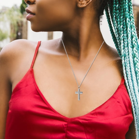 FRCOLOR Cremation Stainless Steel Cross Urn Necklace Keepsake Locket Human or Pet Ashes Holder Memorial Jewelry for Men Women