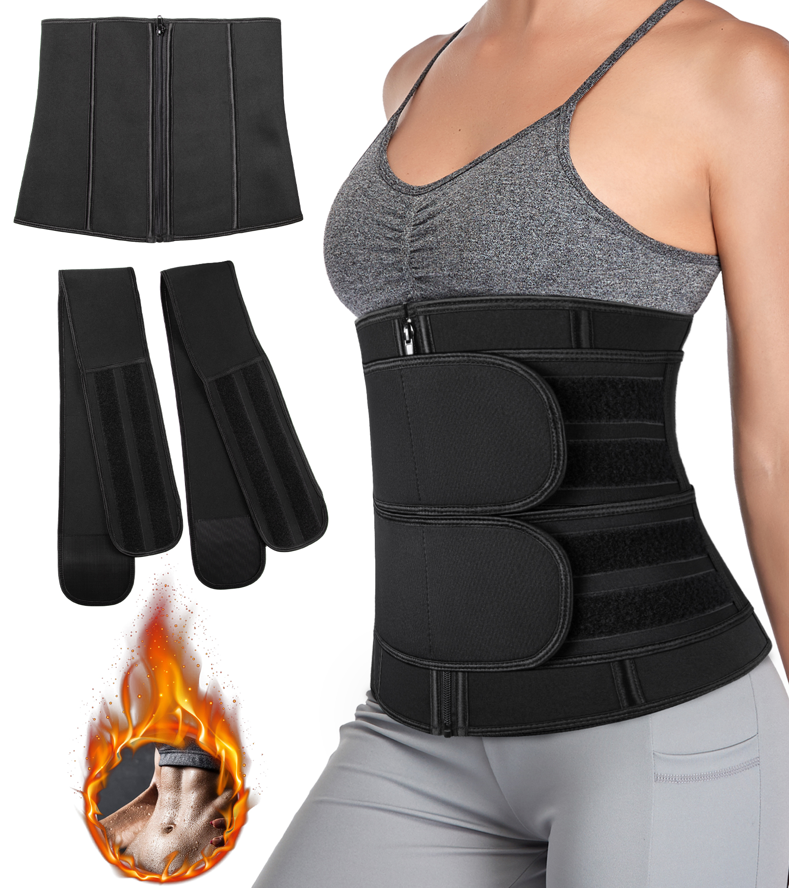 Women Waist Trainer Corset Sweat Belt Weight Loss Body Shaper Trimmer Shapewear Women S Shapewear Women S Clothing Women S Clothing Shoes Accessories