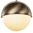 thumbnail image 3 of 1-Light Matte Gold Plug-In or Hardwire Pendant Light with Frosted Glass Shade, 3 of 8