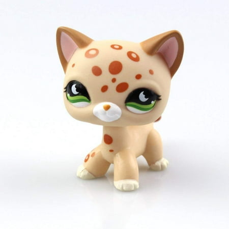 Littlest Pet Shop Toys LPS Rare Standing Cat Mask Yellow Short Hair Kitten Cat Animal Figures Collection Kids Child Toys for kids gift 1pc