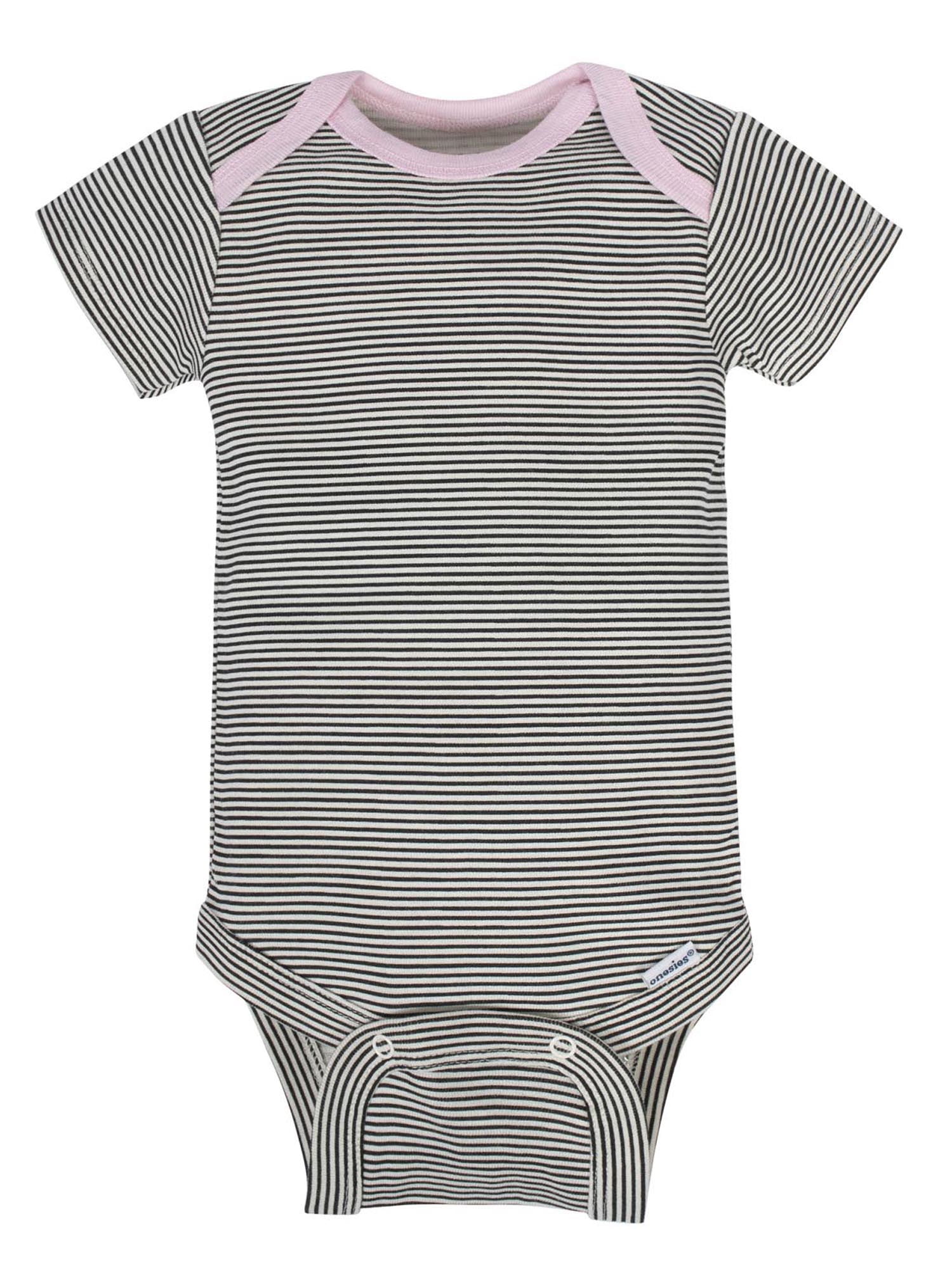 Gerber Baby Girl Short Sleeves Onesies Bodysuits, 8-Pack