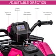 thumbnail image 5 of Aosom 12V Kids ATV Battery-Operated, Kids 4 Wheeler, Ages 3-5, Pink, 5 of 10