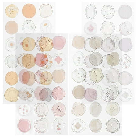 

NUOLUX 4 Sheets Self-adhesive Wax Seal Sticker Card Envelope Gift Box Packaging Wax Seal Paste