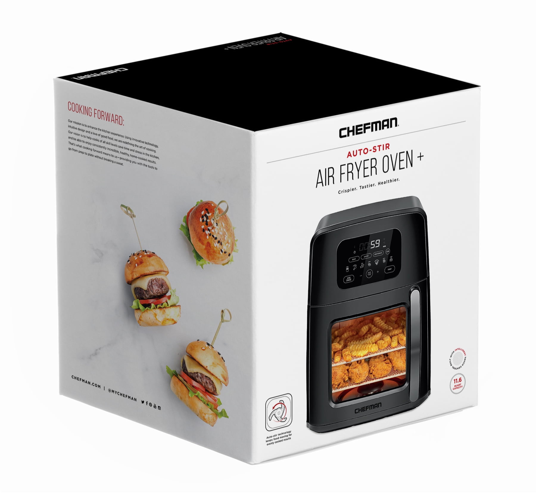 Chefman Family Sized Auto Stir 14 in 1 Digital LED Air Fryer and