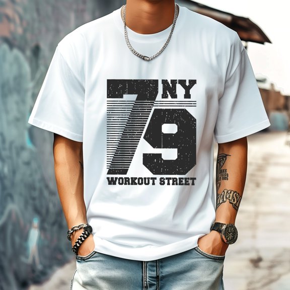 Men's T Shirt Round Neck Patterned Tee Summer New Sports Shirt Vintage Style Gift for Friends XS