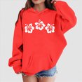 thumbnail image 2 of KPOPLK Floral Print Cute Hoodie for Teen Girls Hoodies Preppy Trendy Sweatshirt Casual Pullover Sweatshirts Red,Size 8-10 Years, 2 of 4