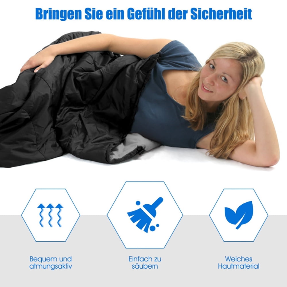 Kadyn Sleep Pad, Self Inflating Sleeping Pad, Camping Mattress, Camping Beds, 2 Person Waterproof Sleeping Bag with 2 Pillows-Black