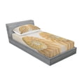 thumbnail image 3 of Ambesonne Geometric Fitted Sheet & Pillow Sham Set, Symmetrical Seashells, Full, Cream White, 3 of 3