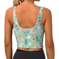 thumbnail image 3 of Haiem Elephant and Flowers Pattern Womens Sports Bra - U Neck Padded Low Impact Yoga Bra Workout Crop Top Gym Moisture-Wicking Workout Vest -, 3 of 8