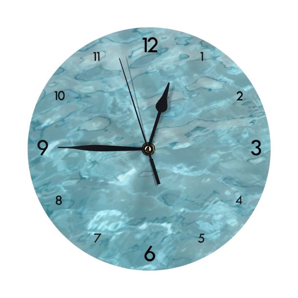 Reloj de pared con diseño de piscina y agua, divertido reloj de pared de 10 pulgadas, silencioso y sin tictac, estilo rústico retro, decorativo para sala de estar, cocina, hogar, baño y dormitorio