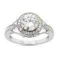 thumbnail image 2 of 1 1/2 ct. t.w Center 7MM Round Cut Lab Created Moissanite Diamond Halo Engagement Ring For Women 10K Solid White Gold (G-H Color, VVS1 Clarity, 1.50 Cttw)Size : 6.5, 2 of 7