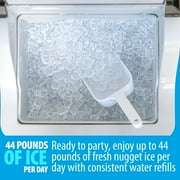 Deco Chef 44LB Countertop Ice Maker, 2.6LB Auto-Renew Basket 1.8LB per Hour, Stainless Steel