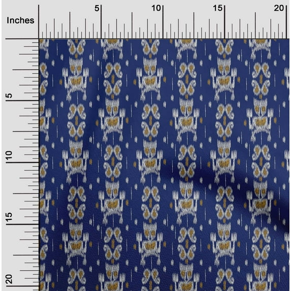 oneOone Organic Cotton Voile Fabric Paisley Ikat Print Fabric BTY 42 Inch Wide