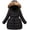 Black, variant on YOUI-GIFTS Girls Winter Parka Down Coat Puffer Jacket Tutu Overcoat with Fur Hood 4-10T