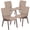 Beige Fabric/Copper Vein Frame, variant on Emma + Oliver 4 Pack 18.5"W Stacking Church Chair in Brown Dot Fabric - Gold Vein Frame