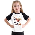 thumbnail image 6 of Virmaxy (3-14y) Toddler Kids Cute Printed Tops Boys Girls Casual Dinosaur Graphic Blouses Round Neck Short Plunger Sleeve Tops Summer Loose Pullover Crewneck T Shirts Black-1 5 Years, 6 of 8
