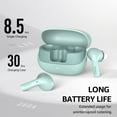 thumbnail image 6 of TOZO E2 Bluetooth Wireless Earbuds, Noise Cancel, 30H, Stereo Bass, Waterproof, App-Controlled 32EQ, Lightweight, Mini, In-Ear, Green, 6 of 9
