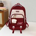 thumbnail image 2 of FUZHIQ Large Capacity School Backpack with Multi Pocket Design, Durable Padded Straps Daypack for Ages 8-14 Elementary Middle Back to School, Red, 2 of 9