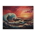 thumbnail image 3 of Designart "Waves of Drama III" Coastal Print on Natural Pine Wood, 3 of 5