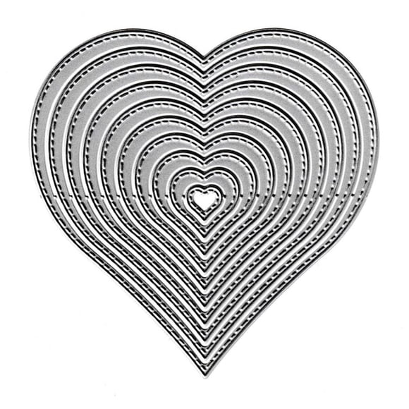 Matrices de corte AHTOLS de 10 piezas con forma de corazón y metal