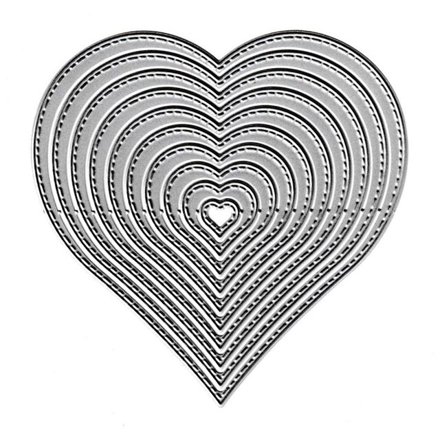 Matrices de corte AHTOLS de 10 piezas con forma de corazón y metal